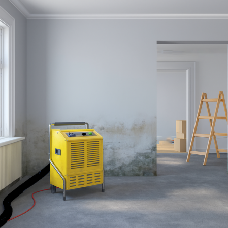 Kondenstrockner und Ventilator in Betrieb